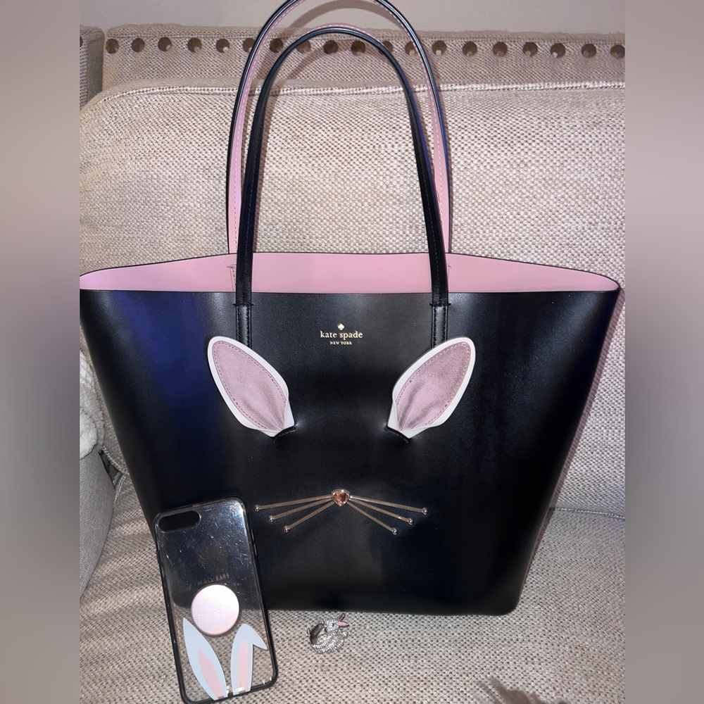 Kate Spade Make Rabbit Magic Hallie bag, ring & phone case. Rare Collector item
